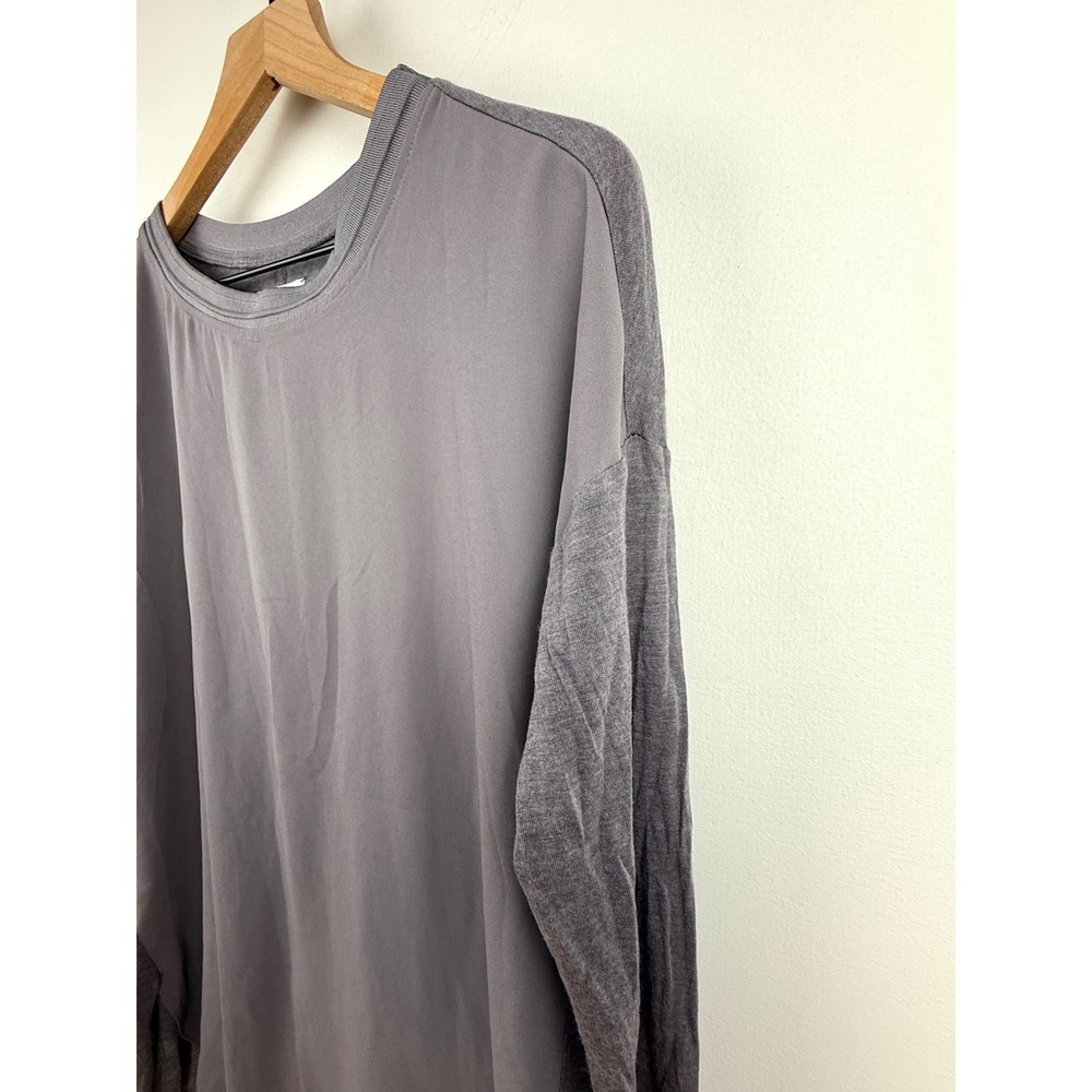 Lou & Grey Women's Gray Long Sleeve Top Relaxed Fit Casual - Picture 2 of 8
